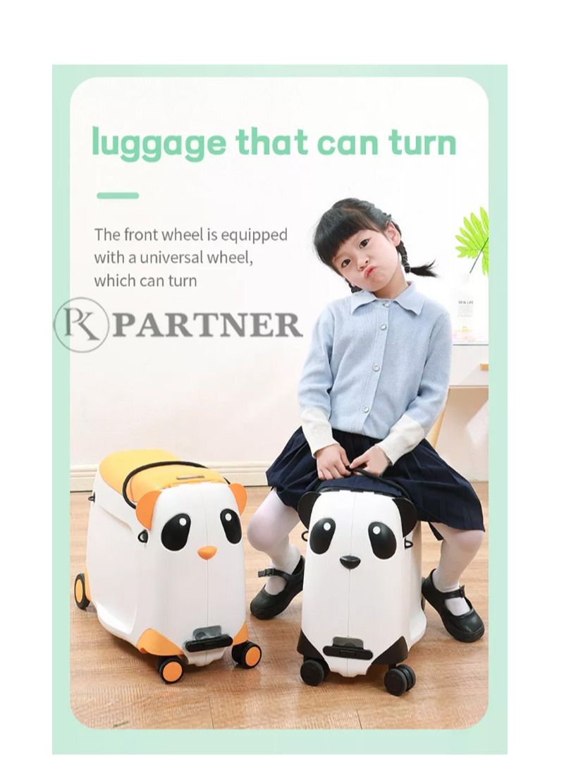 PARTNER Kids ride  bike suitcase children hand carry bag white with pink  - Image 2