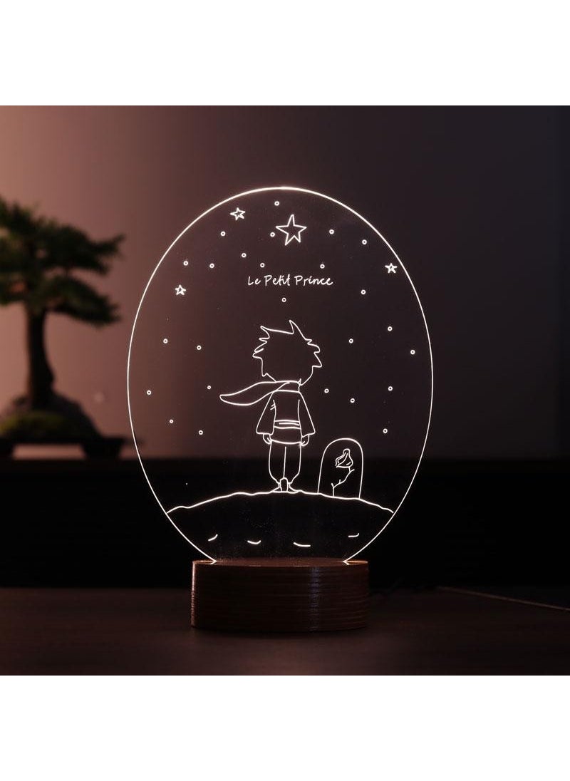 By-Lamp Little Prince Le Petit Prince Lamp Wooden Base 