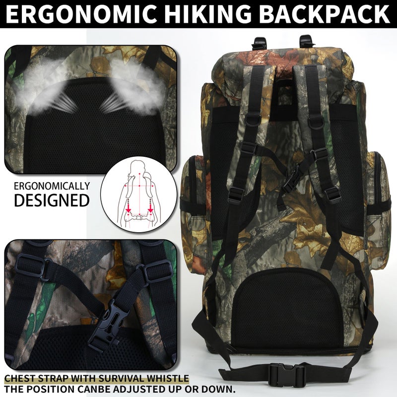W WINTMING Hiking Backpack for Men 70L/100L Camping Backpack Military Rucksack Molle 3 Days Assault Pack for Climbing - Image 5