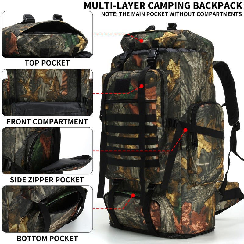 W WINTMING Hiking Backpack for Men 70L/100L Camping Backpack Military Rucksack Molle 3 Days Assault Pack for Climbing - Image 3