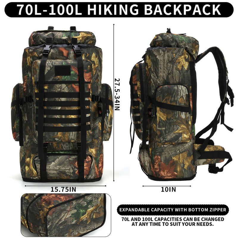 W WINTMING Hiking Backpack for Men 70L/100L Camping Backpack Military Rucksack Molle 3 Days Assault Pack for Climbing - Image 2