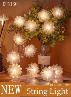DUNISO 20 PCS LED Artificial Flower String Lights Lighting 8 Modes Flower Light USB Powered Fairy String Light for Outdoor Bedroom Birthday Wedding Beach Party  - Image 1