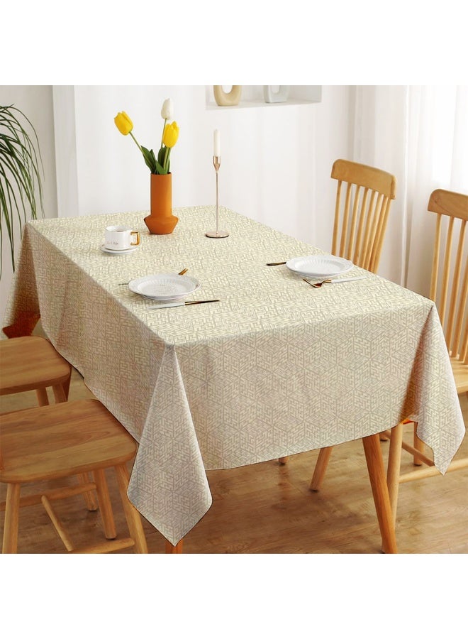 مفرش طاولة دانييلا بنمط هندسي - غطاء طاولة مستطيل مقاوم للماء - قماش مقاوم للبقع وقابل للمسح، مناسب لتناول الطعام والمطبخ والحفلات