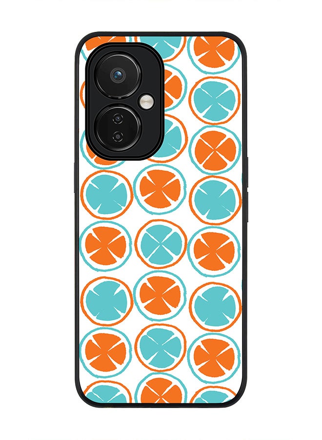 Stylizedd Rugged Black edge case for Nord CE 3 Lite Slim fit Soft Case Flexible Rubber Edges Anti Drop TPU Gel Thin Cover - Citric Circles - Image 1