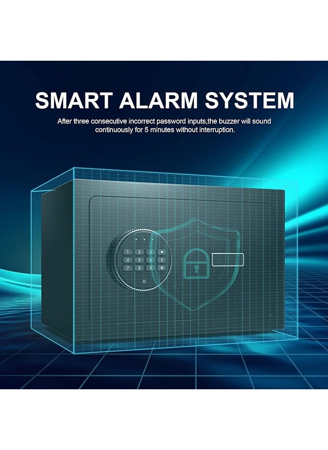 Arabest Mini Security Safe Box with Electronic Keypad Lock and Physical Key for Storing Jewelry Passport Watch Cash for Home/Office/Hotel (Black)  - Image 4