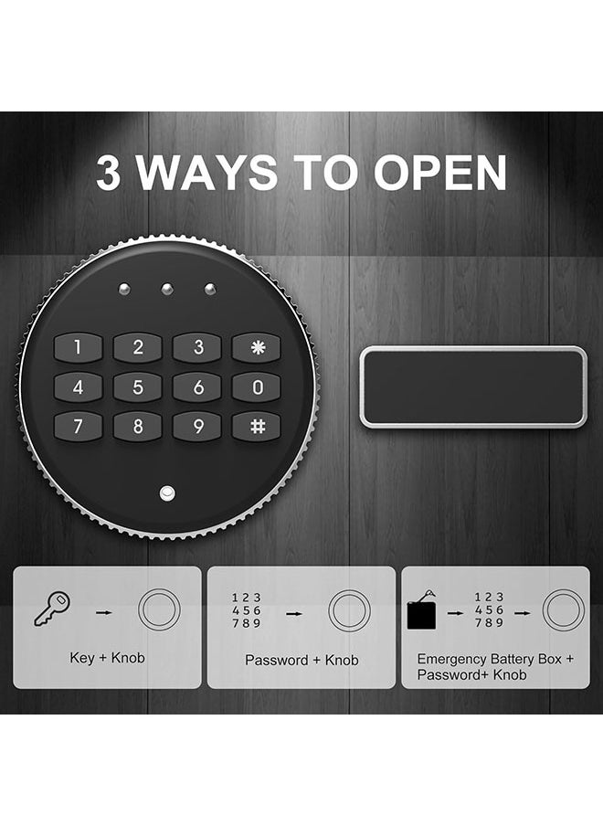 Arabest Mini Security Safe Box with Electronic Keypad Lock and Physical Key for Storing Jewelry Passport Watch Cash for Home/Office/Hotel (Black)  - Image 3