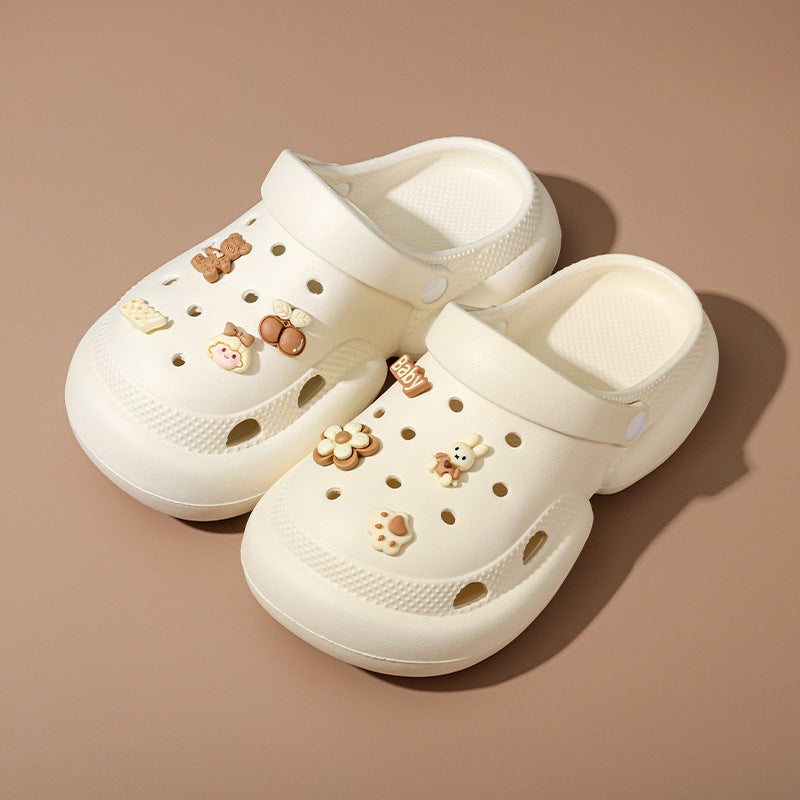 New Thick-Soled Cave Shoes Women'S Non-Slip Breathable Nurses' Shoes Heightened Shoes For Shoes And Slippers For Summer Beach - Image 1