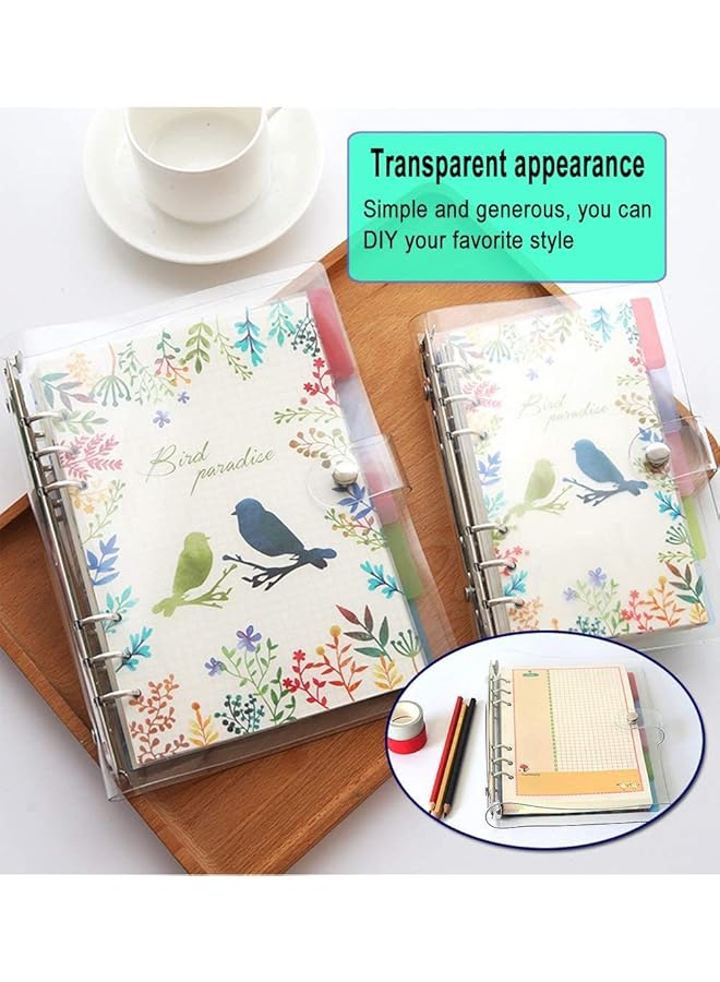 erorex 2 Pcs A5 Rainbow Soft Pvc Notebook Binder Refillable Paper Pvc Binder Loose Leaf Personal Planner Binder Clear Soft Pvc Notebook Cover  - Image 3