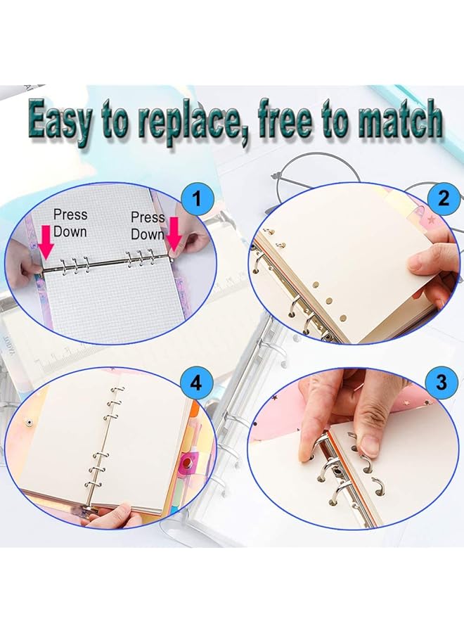 erorex 2 Pcs A5 Rainbow Soft Pvc Notebook Binder Refillable Paper Pvc Binder Loose Leaf Personal Planner Binder Clear Soft Pvc Notebook Cover  - Image 4