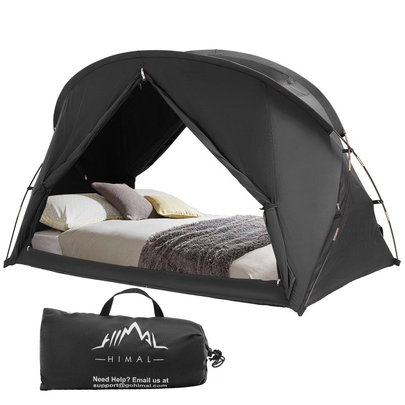 UNIHIMAL Bed Tent Canopy Twin Blackout Portable Sleep Tent Easy Setup Breathable Mesh Privacy Curtains for Adults Ideal for Indoor