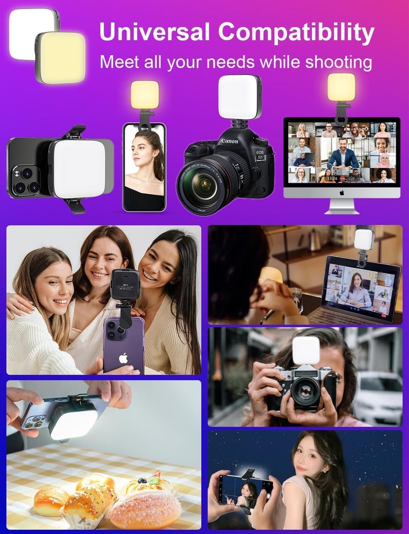 Cason Selfie Light for Mobile - Dimmable 3000-9900K Ring Light for Phone, Rechargeable LED Camera Light for Video Shooting, Laptop Light for Video Conferences (White, Warm Light) - Image 5