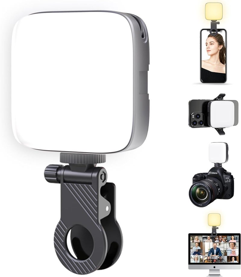 Cason Selfie Light for Mobile - Dimmable 3000-9900K Ring Light for Phone, Rechargeable LED Camera Light for Video Shooting, Laptop Light for Video Conferences (White, Warm Light) - Image 1