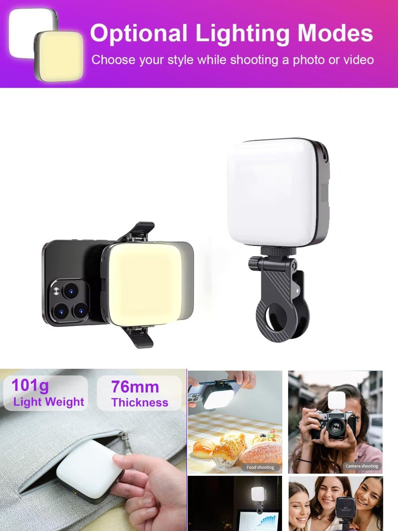 Cason Selfie Light for Mobile - Dimmable 3000-9900K Ring Light for Phone, Rechargeable LED Camera Light for Video Shooting, Laptop Light for Video Conferences (White, Warm Light) - Image 3