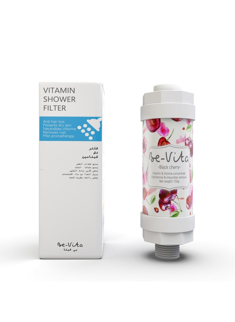Be-Vita Korean Vitamin Shower Filter - Anti Hair Loss - Prevents Dry Skin - Chlorine Removal - Rust Removal - Relaxing Aromatherapy - Non-Toxic (Black Cherry)  - Image 1
