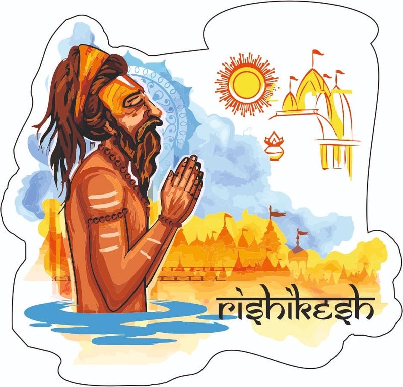 Skywalk India Souvenir Wooden MDF Rishikesh Fridge Magnet (Multicolour) PBS-M-652 - Image 5