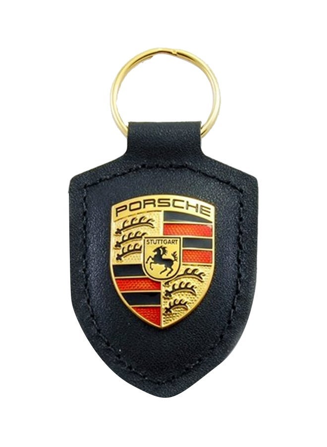NIBEMINENT Porsche Logo Leather Key Chain - Image 1