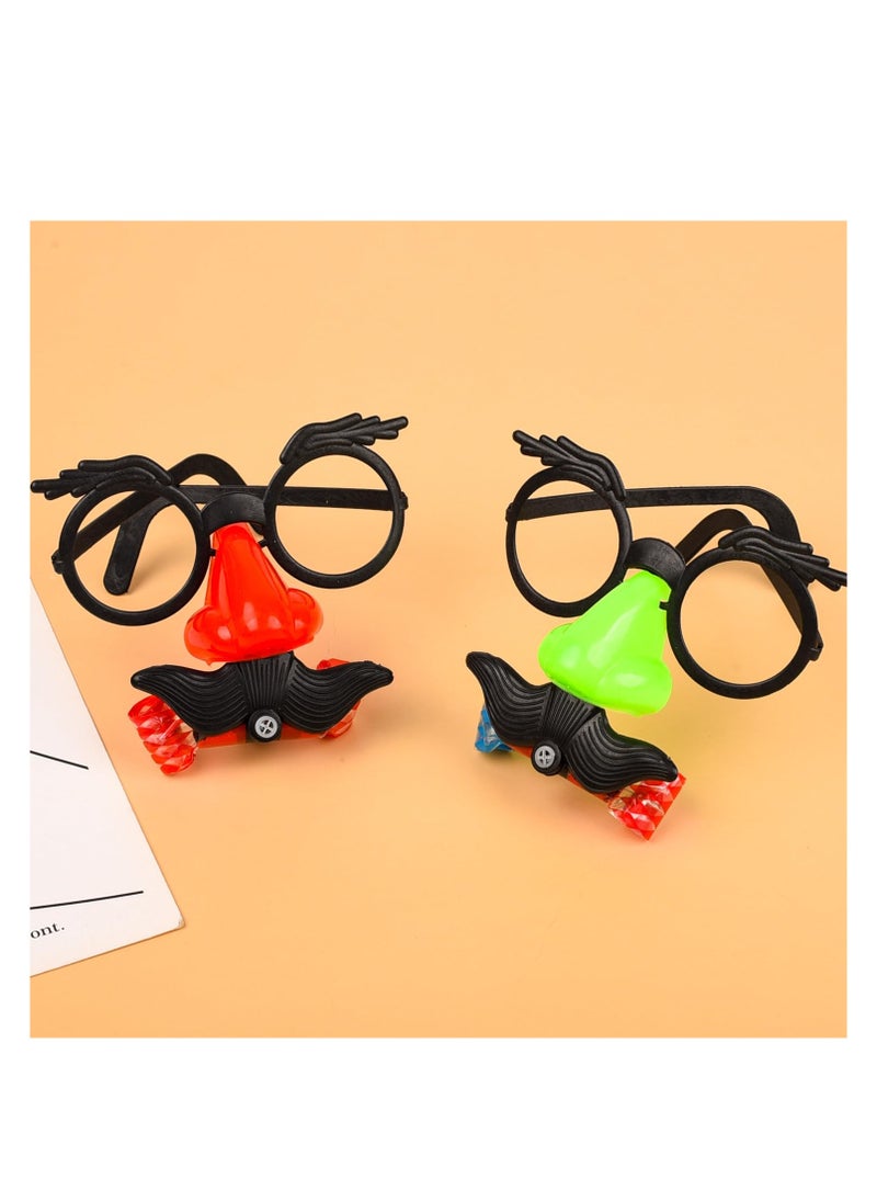 SYOSI - 12 Pcs Funny Props Nose Mustache Glasses, with Big Nose Eyebrows and Mustache, Disguise Glasses, Suitable for Parties, Funny Photos, Random Color - Image 1