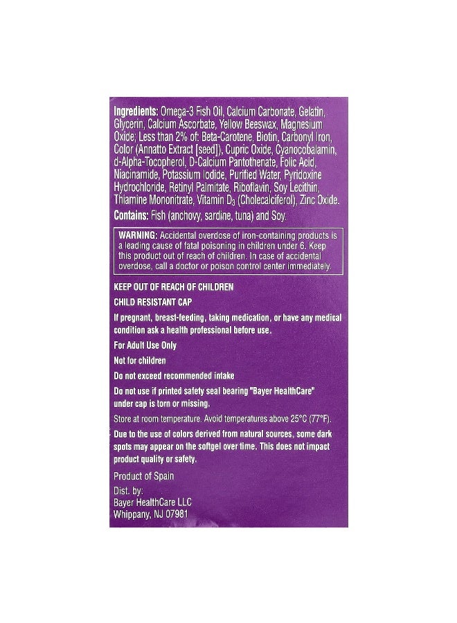 ONE A DAY One-A-Day, Prenatal 1 with Folic Acid, DHA & Iron, Multivitamin/Multimineral Supplement, 30 Softgels (Packaging may vary) - Image 3