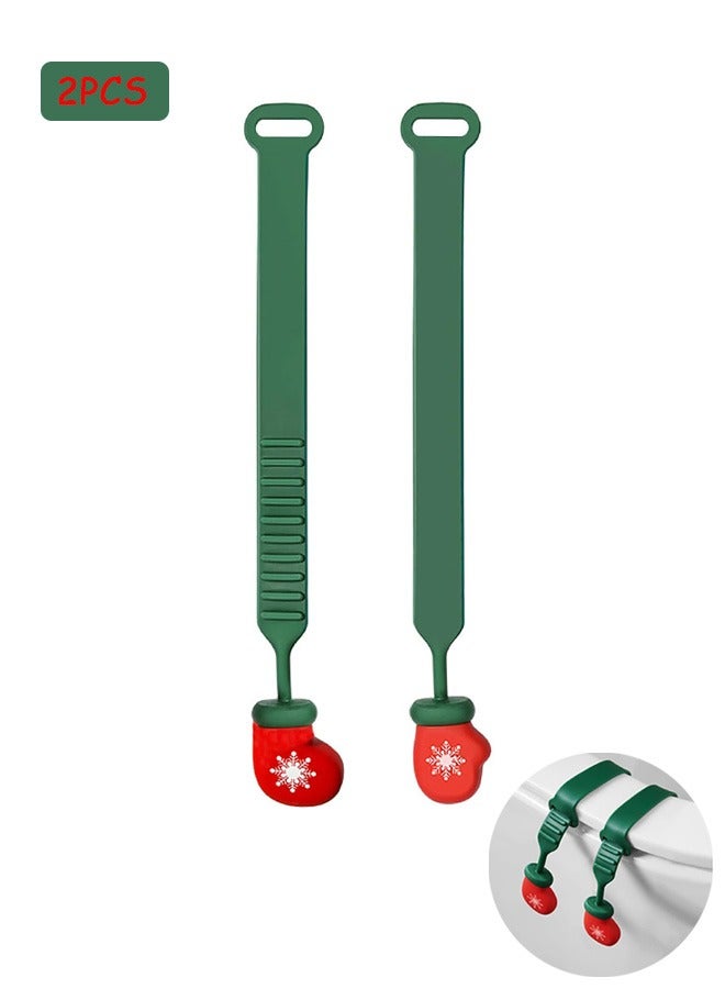 2 Pcs Toilet Lid Lifter, Socks Gloves Flexible Kids Toilet Seat Lifter Prevent Contact with The Toilet Ring, Handle Tools for Home Hotel Restaurant Office (Red Plus Green) - Image 1