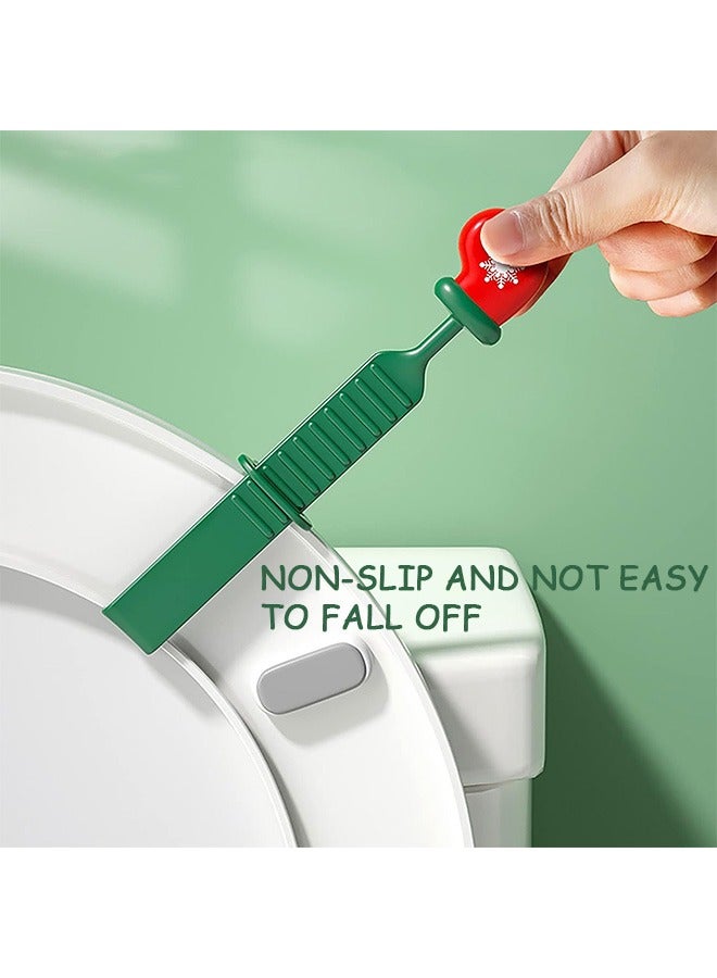 2 Pcs Toilet Lid Lifter, Socks Gloves Flexible Kids Toilet Seat Lifter Prevent Contact with The Toilet Ring, Handle Tools for Home Hotel Restaurant Office (Red Plus Green) - Image 4