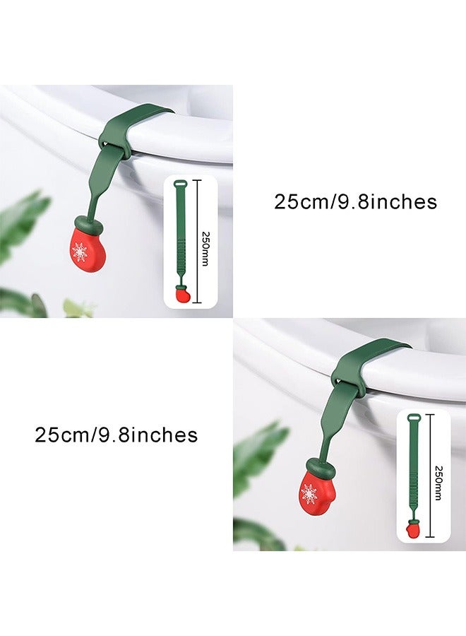 2 Pcs Toilet Lid Lifter, Socks Gloves Flexible Kids Toilet Seat Lifter Prevent Contact with The Toilet Ring, Handle Tools for Home Hotel Restaurant Office (Red Plus Green) - Image 2