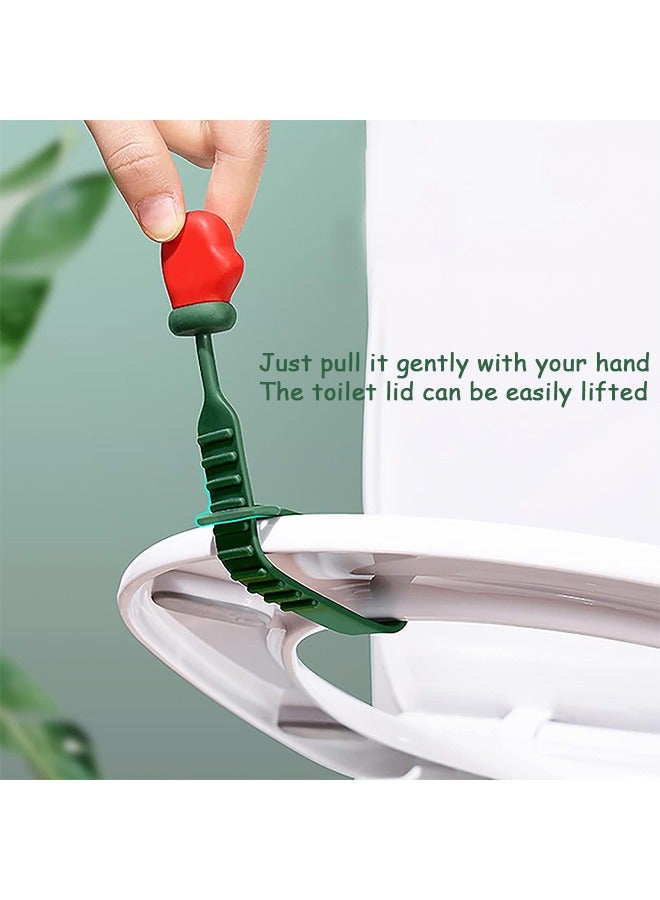 2 Pcs Toilet Lid Lifter, Socks Gloves Flexible Kids Toilet Seat Lifter Prevent Contact with The Toilet Ring, Handle Tools for Home Hotel Restaurant Office (Red Plus Green) - Image 3