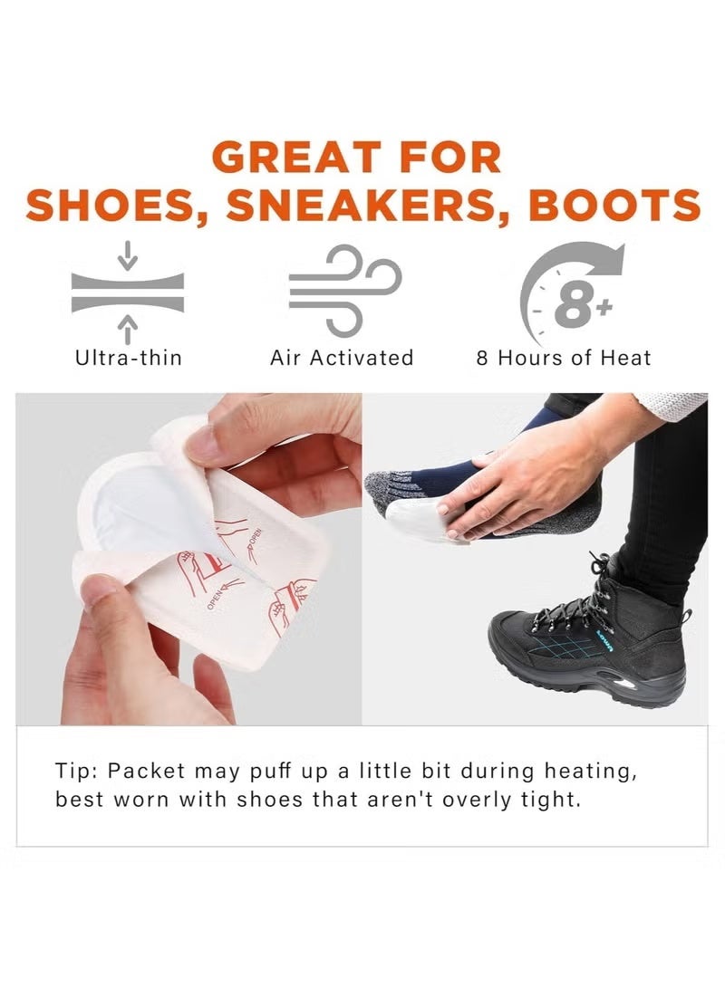 عبوة من 10 قطع من كمادات حرارية تدوم 9 ساعات - دفء فوري محمول لفصل الشتاء والأنشطة الخارجية والسفر، كمامات حرارية لاصقة لآلام العضلات والتخييم والرياضة والاستخدام الليلي (رفيعة للغاية وسريعة التسخين) - Image 4