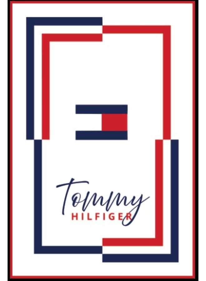 Tommy Hilfiger Logo Print Bandana Scarf, Cream/Red/Navy - Image 2