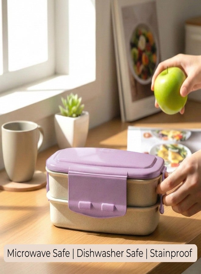 Mahaware Ecohome Microwave Safe Lunchbox for Office, Made of Husk, EcoFriendly, Bpa Free, Leak Proof, School Tifin Box, Travelling, Lunch Box, Tiffin - Image 2