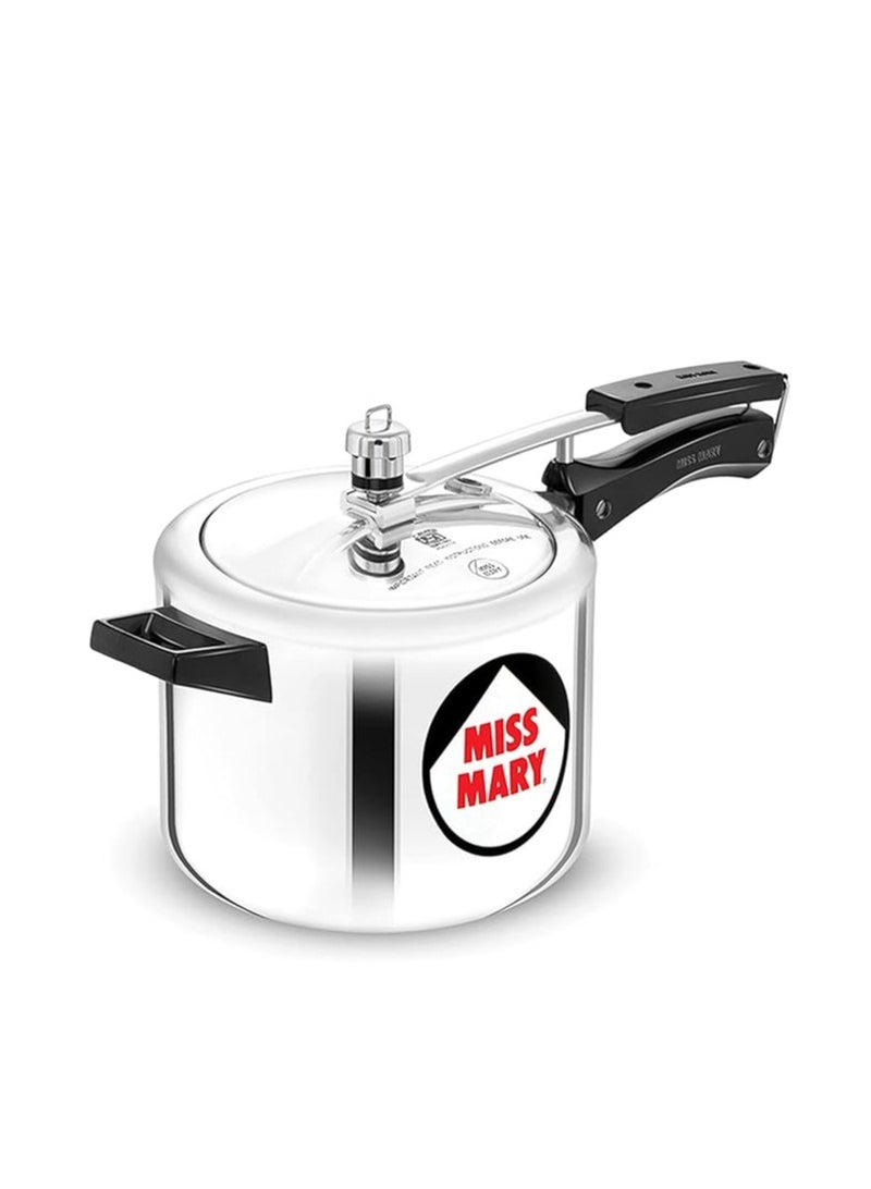 Hawkins Hawkins Aluminium 4 Litre Miss Mary Pressure Cooker, Inner Lid Cooker, Silver (Mm40)  - Image 1