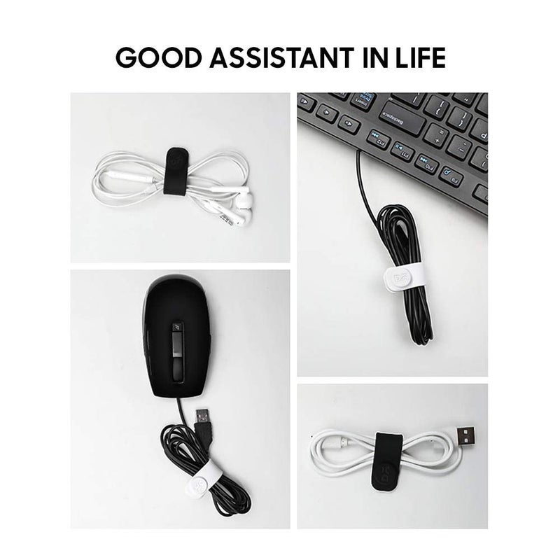 Daily Objects Wrap-Lock Strip Cable Bind for Cables/Chords/Wires | Wire Winder, Headphones Holder, Mini Clip Organiser | Made of non-deformable silicone | For Office and Travel Use - Set of 6 - Image 2
