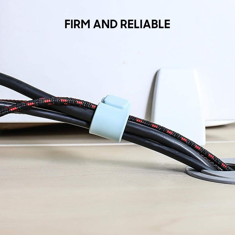 Daily Objects Wrap-Lock Strip Cable Bind for Cables/Chords/Wires | Wire Winder, Headphones Holder, Mini Clip Organiser | Made of non-deformable silicone | For Office and Travel Use - Set of 6 - Image 3
