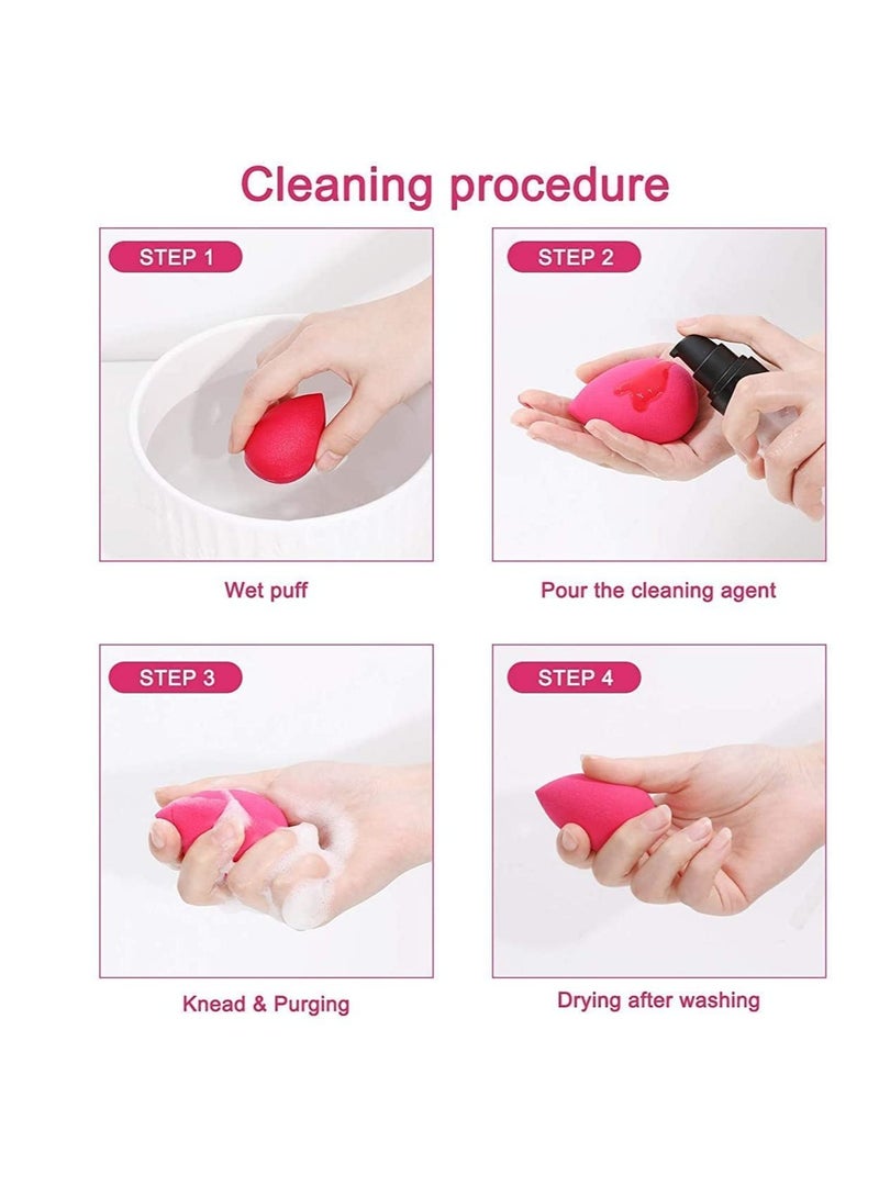 هدى كراش مجموعة بيوتي بلندر مكونة من 7 قطع إسفنجة مكياج متعددة الألوان خالية من اللاتكس، مكياج رطب وجاف لكريمات الأساس السائل والمساحيق، تتضمن 4 إسفنجة كبيرة و3 إسفنجة صغيرة في وعاء لطيف - Image 3