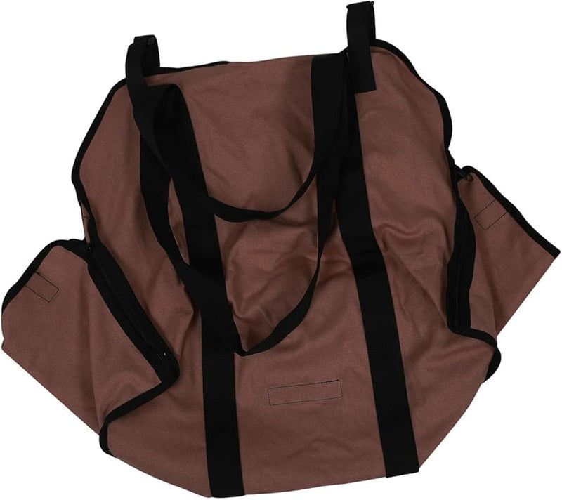 حقيبة تخزين حطب نار من قماش الكانفس البني لحمل وتخزين الحطب في الهواء الطلق أثناء التخييم - Image 1