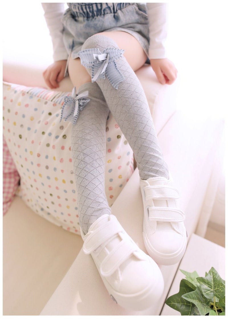 Toptim 4 Pairs Girl's Knee High Socks Over Calf Kids Overknee Stockings 2-8T - Image 4