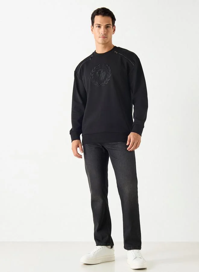 إمبيرور سويت شيرت مطرز وأكمام طويلة من إمبيرور