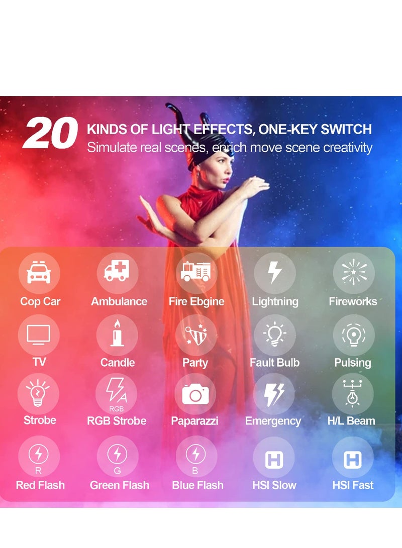 Excefore Video Light RGB, 360°Full-Color Mini LED Camera w 3 Cold Shoe Mount, Photography Lights Rechargable 2500K-9000K, 2000mAh Battery, Led Panel Lighting Support Magnet Adsorption  - Image 5