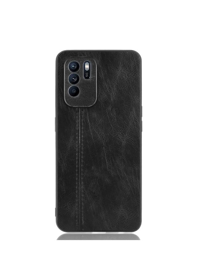 S-TOP Case For OPPO Reno6 Z Sewing Cow Pattern Skin Phone Case - Image 2