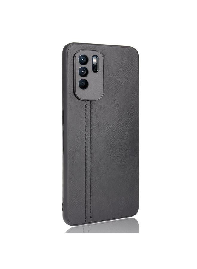 S-TOP Case For OPPO Reno6 Z Sewing Cow Pattern Skin Phone Case - Image 3