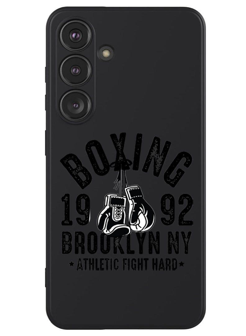 Theodor Protective Slim Fit Case Liquid Silicone Cover with Full Body Protection Anti-Scratch Shockproof Case For Samsung Galaxy S24 Plus (Black) - Boxing Brooklyn black - Image 1