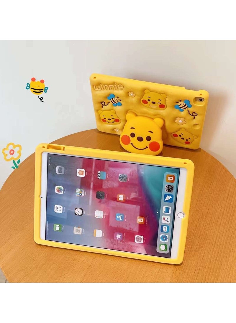 general Silicone case for iPad mini1/2/3/4/5 7.9-inch Adorable bear design Built-in adjustable stand Drop-proof, impact-resistant, dirt-resistant, easy to clean - Image 4