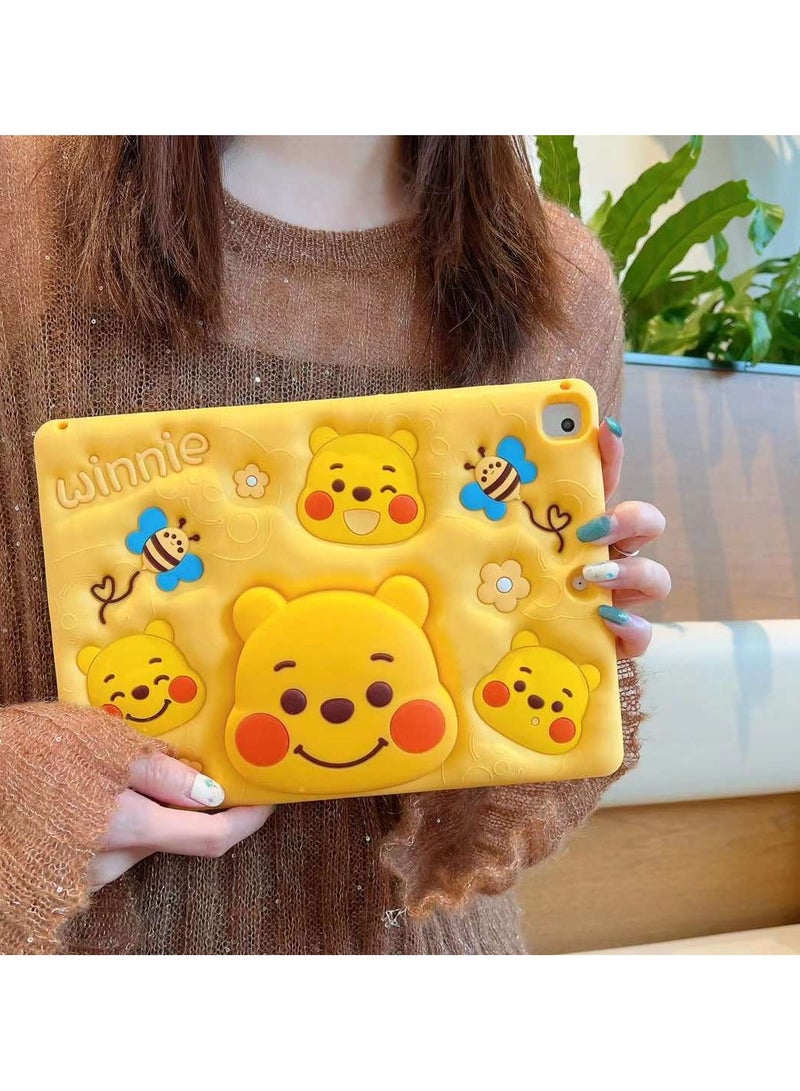 general Silicone case for iPad mini1/2/3/4/5 7.9-inch Adorable bear design Built-in adjustable stand Drop-proof, impact-resistant, dirt-resistant, easy to clean - Image 2