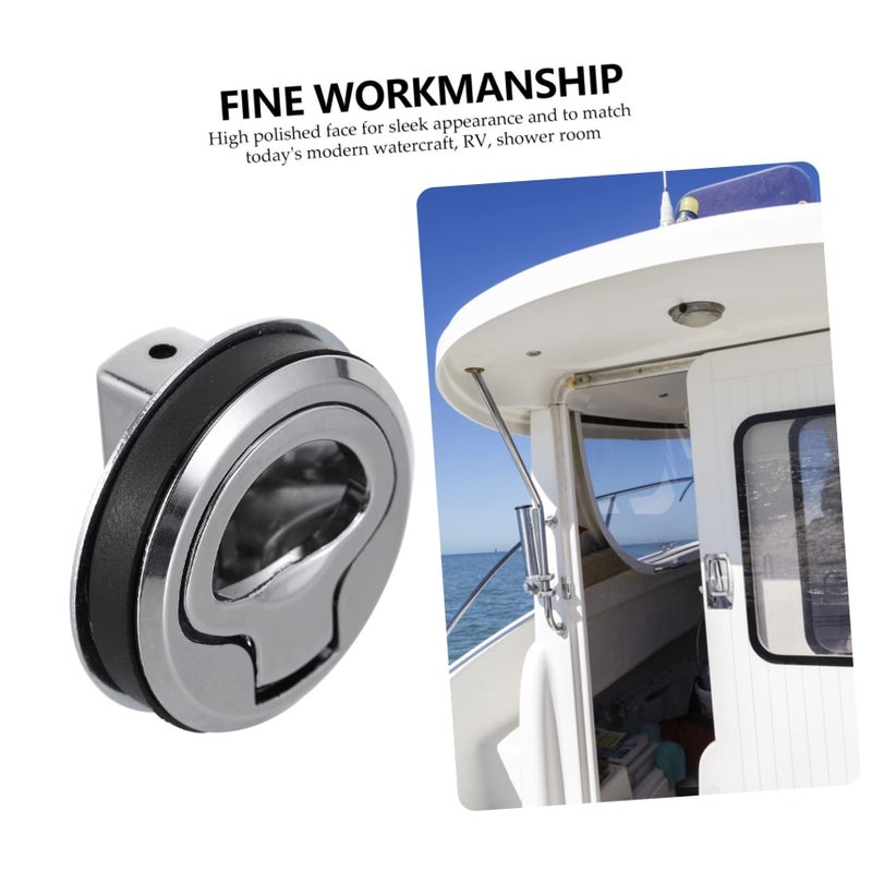 Portable Boat Flush Pull Latch Lock Silver For RV Yacht Deck Compartments Easy Install Secure Locking - Image 4