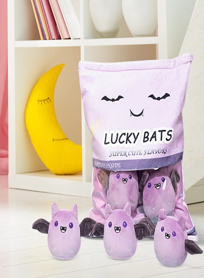 REFAHB Lucky Bat Plush Toy, Removable Stuffed Animal Plush Dolls, Soft Cute Plush Pillow Home Decoration Gift for Kids Girls' Birthday Christmas Halloween (5pcs a Bag, Purple) - Image 2