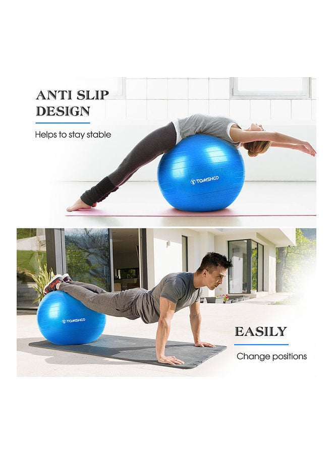 تومشو 75Cm Thickened Yoga Ball With Foot Pump For Stability Balance Pilates Physical Fitness Exercise Black - Image 2