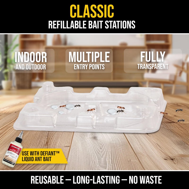 Catchmaster DEFIANT Reusable Ant Traps Indoor Refill (16 Pack) â€“ Effective Liquid Ant Killer â€“ Bait NOT Included â€“ Stackable, Multi-Surface, No Mess, Discreet Bait Stations for Pest Control - Image 2
