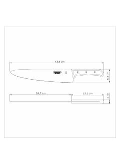 TRAMONTINA Since 1911,Made in Brazil-12 Inches Kitchen Knife with Stainless Steel Blade and Red Treated Polywood Handle  - Image 2