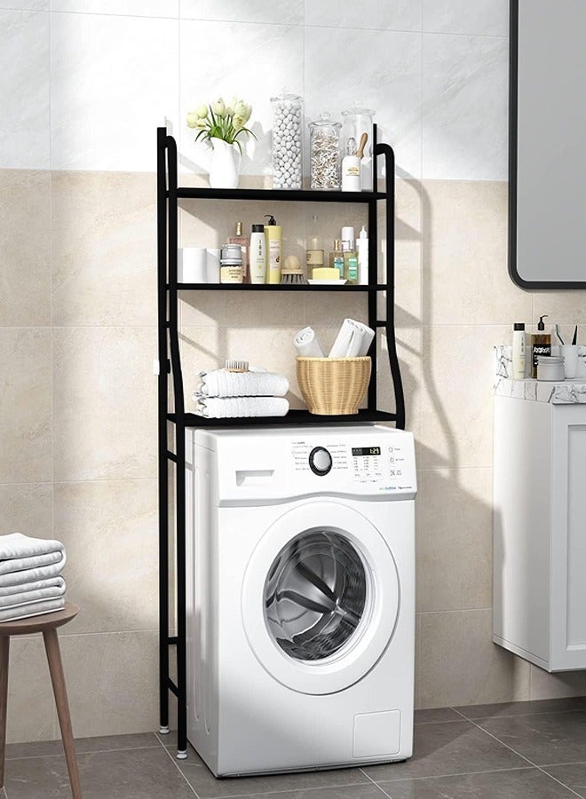 0TO1 TECH Three-Level Bathroom Storage Shelf Multifunctional Storage Shelf Non-Drilled Storage Shelf (Black) - Image 2