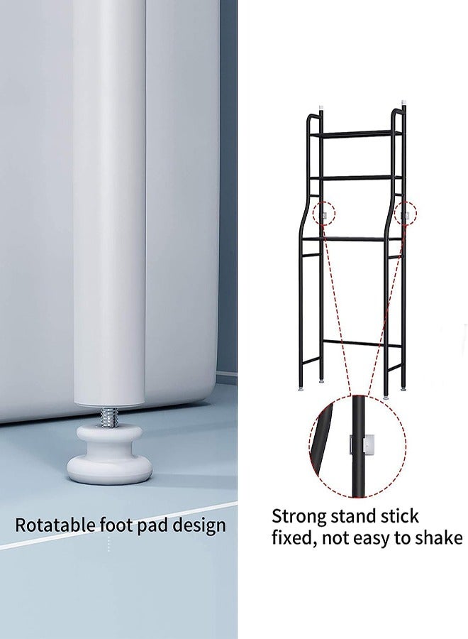 0TO1 TECH Three-Level Bathroom Storage Shelf Multifunctional Storage Shelf Non-Drilled Storage Shelf (Black) - Image 3