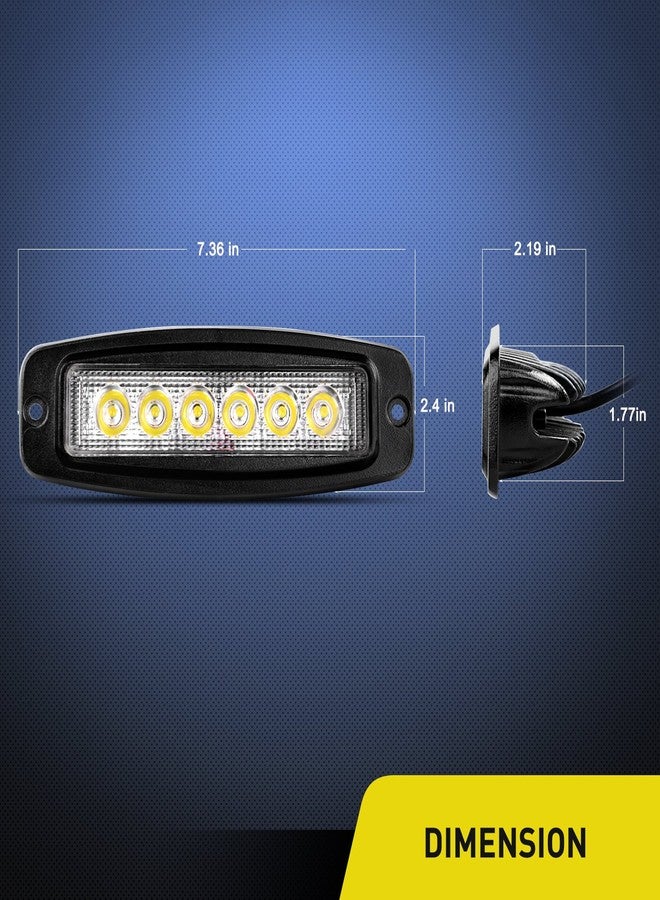 Nilight LED Pods Flush Mount 2Pcs 18W 7.3Inch Spot Offroad Fog Light Bar Waterproof Lighting for Tractor Boat SUV ATV UTV 4WD Car Truck Motorcycle Dirt Bike Golf Cart 12V 24V - Image 5